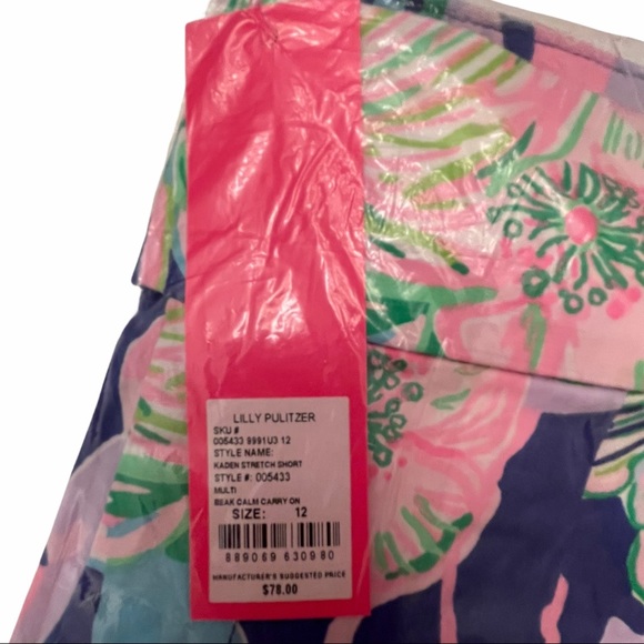 LILLY PULITZER Kaden Shorts 4” Multi Beak Calm Carry On Bow Belt - Picture 9 of 10